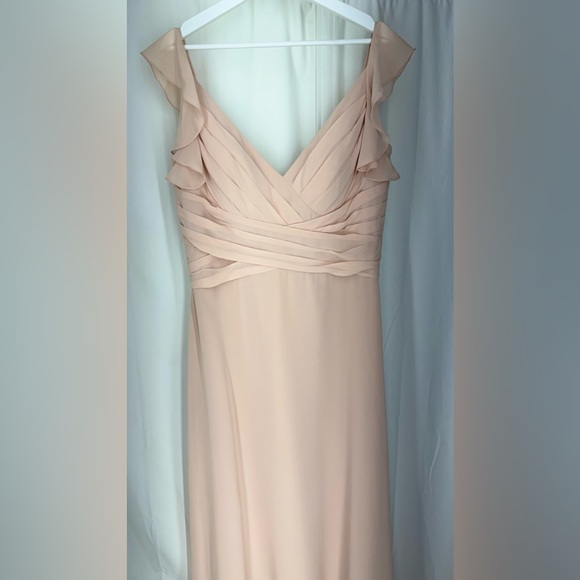 B12 Jasmine Bridesmaid Long Dress shell pink Size 16 Sleeveless v neck - Picture 5 of 12
